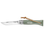 Couteau qui se plie opinel n6 baroudeur de couleur sauge