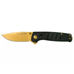 Couteau de poche sog terminus xr lte gold lame dor�e manche g10 / carbone 10, 8cm noir
