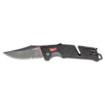 Couteau de poche sog trident at manche en frn 13, 5cm noir / rouge