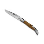 Couteau de poche et tire - bouchon bois teck laguiole bougna 12cm