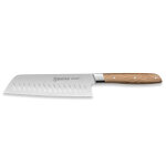 Couteau santoku alv�ol� 32 dumas signature 100% forg� manche en ch�ne