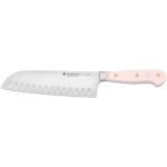 Couteau santoku forg lame alvole 17cm gamme classic colour pink himalayan salt wusthof