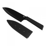 Couteau santoku kuhn rikon colori + lame anti - adh�sive noire 15cm