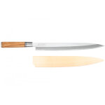 Couteau pour sashimi 30cm acier 7cr manche olivier wusaki Couteau pour sashimi 30cm acier 7cr manche olivier wusaki