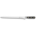 Couteau � saumon alv�ol� 30cm sabatier id�al inox forg� rivets laiton