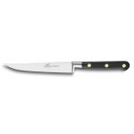 Couteau à steak lisse 13cm sabatier idéal inox forgé rivets laiton Couteau à steak lisse 13cm sabatier idéal inox forgé rivets laiton