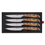 Couteaux � steak x 4 manche droit en olivier icel