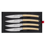 Couteaux  steak x 4 manche incurv rable icel