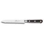 Couteau universel denté 12cm sabatier idéal inox forgé rivets laiton Couteau universel denté 12cm sabatier idéal inox forgé rivets laiton