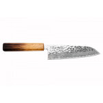 Couteau wusaki yaketa 16, 5cm mod�le santoku japonais aus10 manche en ch�ne br�l�