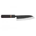 Couteau yuzo black japonais santoku 16, 5cm acier sld martel�