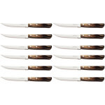 Ensemble de 12 couteaux  steak dents modle 29810 / 004 tramontina manche noirci