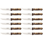 Ensemble de 12 couteaux  steak srie gaucho 29810 - 008 tramontina 13cm manche marron