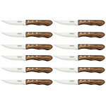 Ensemble de 12 couteaux  steak srie jumbo 29810 - 002 tramontina lames 13cm manches marron