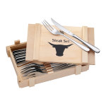 Ensemble de 12 couverts  steak wmf holzkass acier inox 18 / 10 cromargan