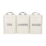 Ensemble 3 botes  caf, th, et sucre kitchencraft living nostalgia