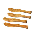 Ensemble de 4 tartineurs courbes b�rard fait main en bois d'olivier