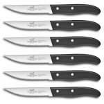 Ensemble de 6 couteaux  steak sabatier international 12. 5cm manches rivets