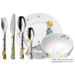 Ensemble de couverts et vaisselle enfant wmf le petit prince en acier inox et porcelaine