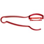 Eplucheur  asperges triangle pour gaucher et droitier coloris rouge