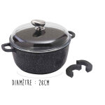 Faitout en fonte d'aluminium 28cm faon pierre induction pradel excellence premium