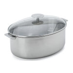 Faitout ovale 30cm + grille et couvercle mutine cristel
