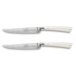 Lot de 2 couteaux sabatier edonist coloris perle steak forgé 12cm Lot de 2 couteaux sabatier edonist coloris perle steak forgé 12cm