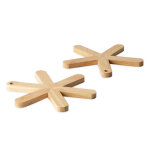 Lot de 2 dessous - de - plat continenta en bois d'hévéa Lot de 2 dessous - de - plat continenta en bois d'hévéa