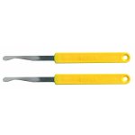 Lot 2 lames de boulanger inox manche jaune - forme boule