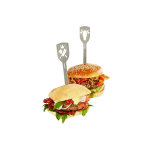 Lot 2 pics à burgers motif taureau + couperet gefu torro Lot 2 pics à burgers motif taureau + couperet gefu torro