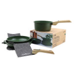 Lot 2 poles + 1 casserole antiadhsives l'incroyable kit cookut