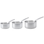 Lot de 3 casseroles de buyer alchimy en acier inox 18 / 10 3 plis