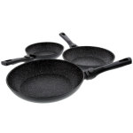 Lot 3 poêles aluminium forgé 20, 24 et 28cm façon pierre induction pradel excellence gamme onda Lot 3 poêles aluminium forgé 20, 24 et 28cm façon pierre induction pradel excellence gamme onda