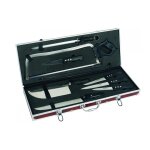 Malette boucherie 9 couteaux et accessoires au nain 3 rivets