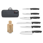 Mallette fischer contenant 6 couteaux de cuisine creative chef + bloc offert
