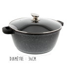Marmite en fonte d'aluminium 36cm faon pierre induction pradel excellence premium
