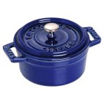 Mini cocotte de cuisson ronde fonte staub bleu intense Mini cocotte de cuisson ronde fonte staub bleu intense