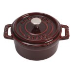Mini cocotte de cuisson ronde fonte staub rouge grenadine Mini cocotte de cuisson ronde fonte staub rouge grenadine