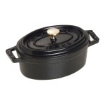Mini cocotte ovale staub en fonte noir mat 11cm Mini cocotte ovale staub en fonte noir mat 11cm