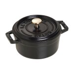 Mini cocotte staub ronde en fonte noir mat 10cm Mini cocotte staub ronde en fonte noir mat 10cm