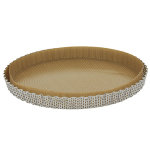 Moule pour faire des tartes de buyer cannel� � fond amovible en inox + 2 feuilles de cuisson