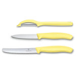 Pack 2 couteaux et 1 plucheur jaune pastel victorinox swissclassic trend colors