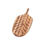 Planche pour le pain teak haus en bois de teck 48x9cm style feuille