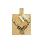 Planche de service selbrae house en ch�ne 35x25x2cm gravure cerf