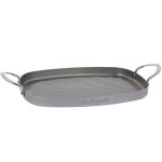Plaque grill plancha de buyer mineral b 38x26cm en fer 2 anses inox