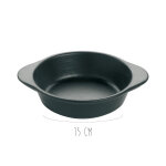Plat fonte �maill�e noire creux et rond