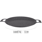 Plat  pizza en fonte d'aluminium 32cm effet pierre induction pradel excellence premium
