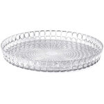 Plat de service rond guzzini tiffany transparent en acrylique