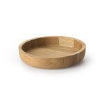 Plateau de service rond en bois de ch�ne continenta � 20 x 4, 3 cm