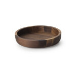 Plateau de service rond en noyer continenta � 20 x 4, 3 cm